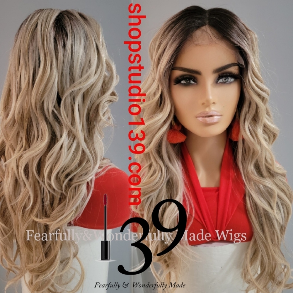 Human hair beachwave HD lace front wig with shifting part middle or side